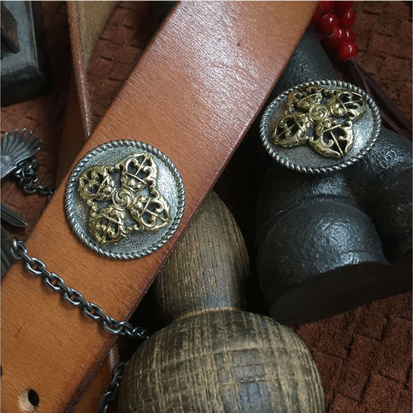 Mysterious Ancient Concho Screw Back Leather Craft Decoration Button Rivets - Concho