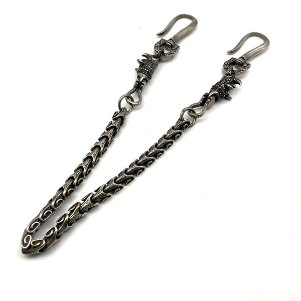 Old Silver Chain Wallets Leather Purse Copper Keychain - METALFIELD keychains