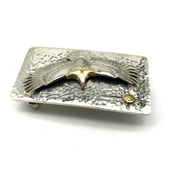 Old Silver Handmade Eagles Buckle Potong Metal Field Exclusive Buckle Japan Goros Style - Belt Buckles Exclusive