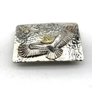 Old Silver Handmade Eagles Buckle Potong Metal Field Exclusive Buckle Japan Goros Style - Belt Buckles Exclusive