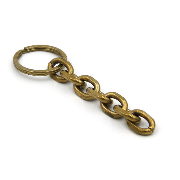 Oval Shape Cable Link Chain Brass Keychain Rings For Craft Customizable Accessories - Keychains Chain