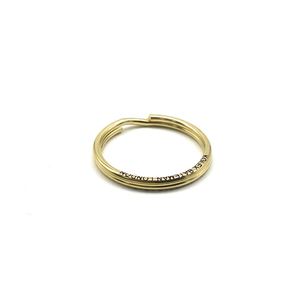 Personalized Brass Key Split Ring Custom Circle Keyring 30mm - keyrings