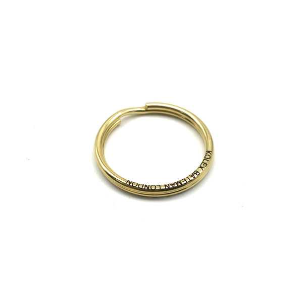 Personalized Brass Key Split Ring Custom Circle Keyring 30mm - keyrings