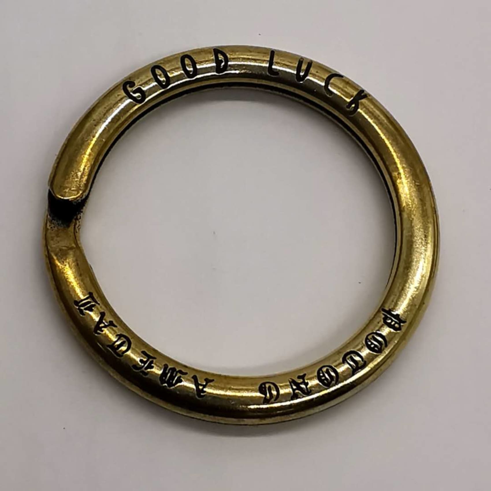 Personalized Brass Keyring Customized Design Split Ring Made to Order - Rings / Split Key Rings