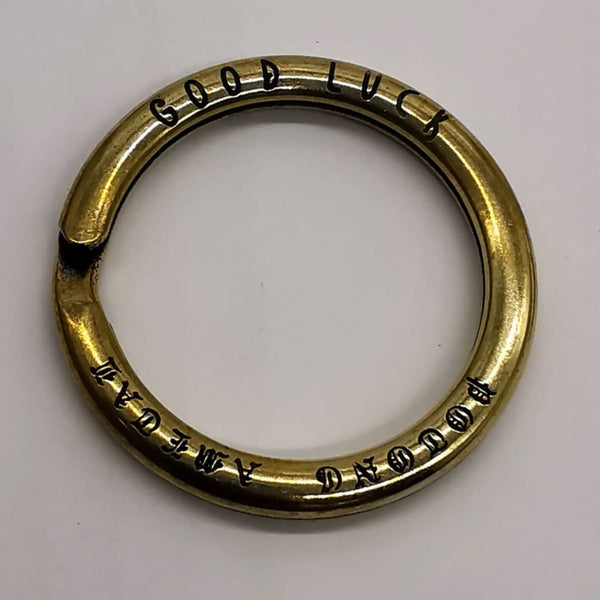 Personalized Brass Keyring Customized Design Split Ring Made to Order - Rings / Split Key Rings