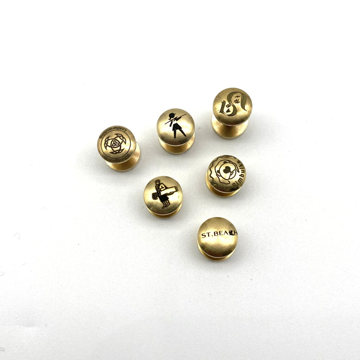 Personalized Text&Logo Arc Shape Brass Chicago Screw Rivets Leather Fa ...