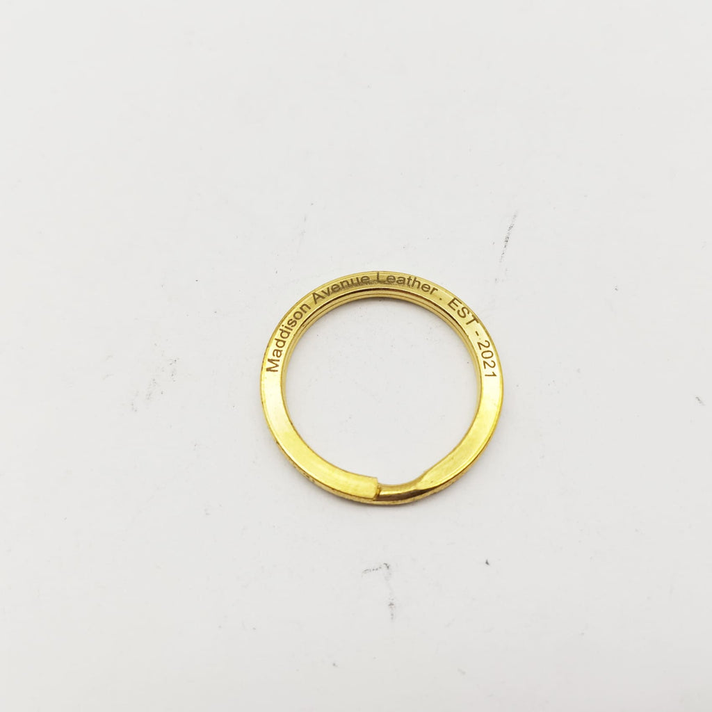 Personalized Text/Logo Split Key Ring Brass Connectors Flat Keyring Bi ...