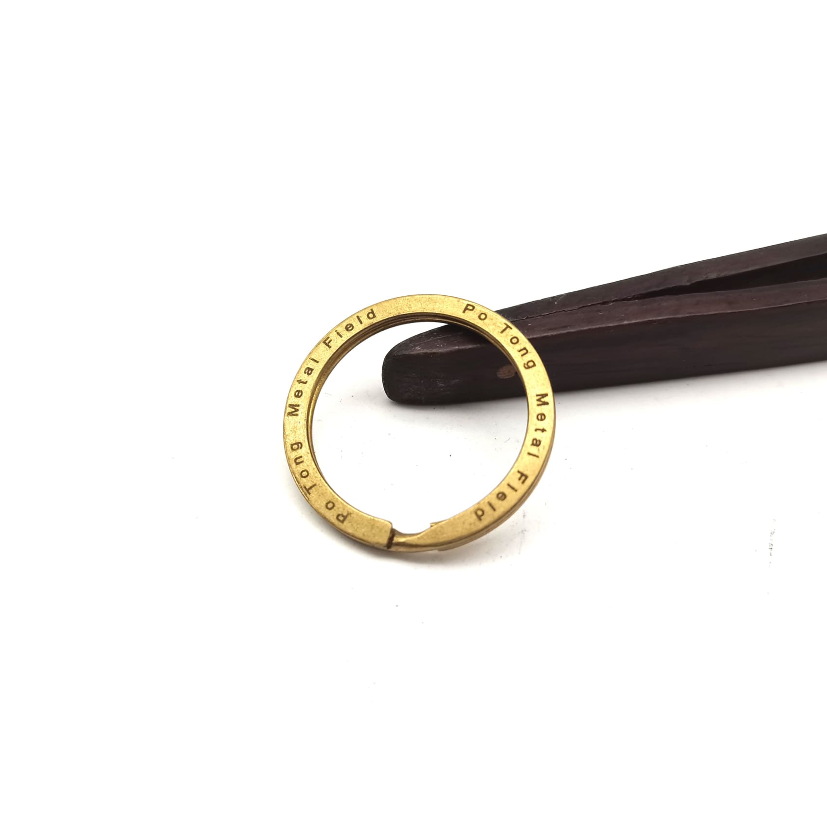 Personalized Text/Logo Split Key Ring Brass Connectors Flat Keyring Birthday Anniversary Christmas Gift - keyrings