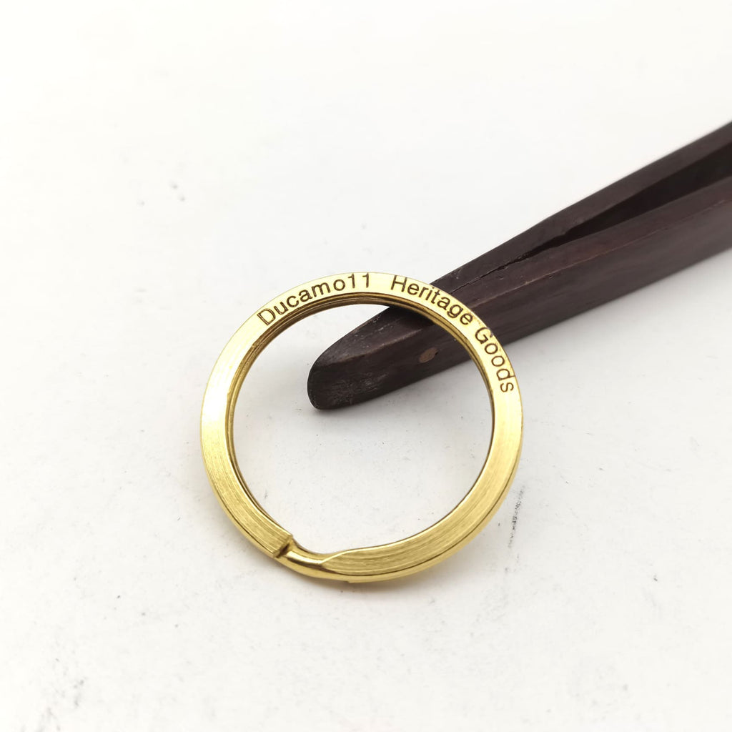 Personalized Text/Logo Split Key Ring Brass Connectors Flat Keyring Bi ...