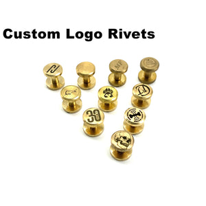 Custom Logo&Text Leather Craft Chicago Screw Rivets Flat Cap