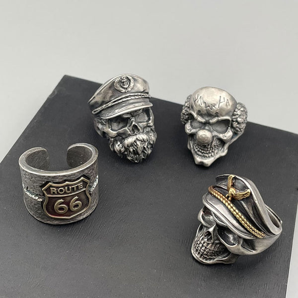 Pirate Skull 925 Sterling Silver Ring Men Gifts - Rings