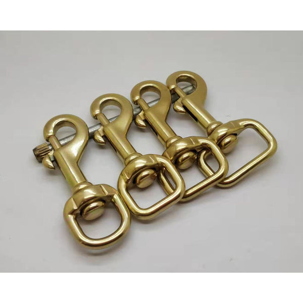 Premium Brass Snap Bolt Gold Clasp Clip Leather Swivel Hook - Clasps & Hooks