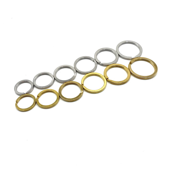 Premium Key Split Ring Brass&Stainless Connectors Flat Keyrings