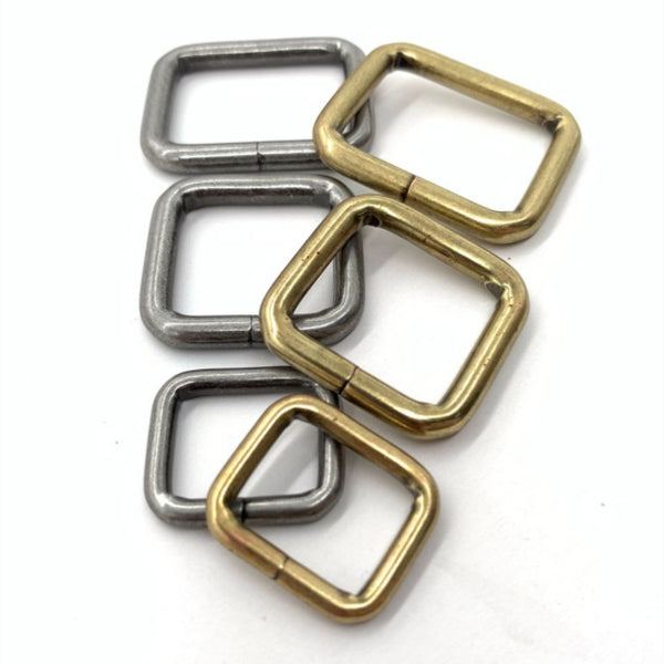 Rectangular Ring Metal Rectangle Loop Strap Slider Buckle 16/20/26mm Bronze&Old Silver Color - O-rings D-rings