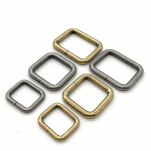 Rectangular Ring Metal Rectangle Loop Strap Slider Buckle 16/20/26mm Bronze&Old Silver Color - O-rings D-rings