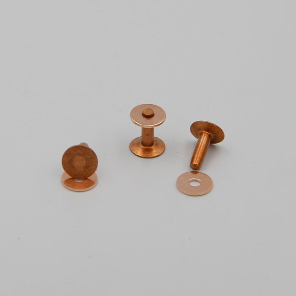 Red Copper Rivets With Burrs,Leather Fastener Rivet,Wood Work Binding Rivet 4x14mm - 1pcs - Rivets