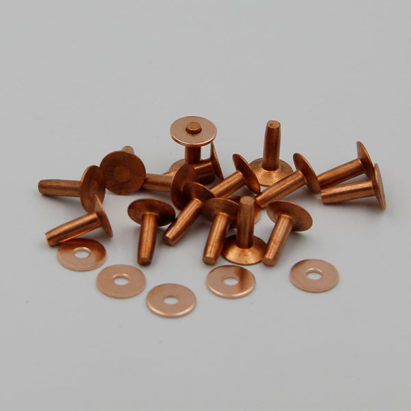 Red Copper Rivets With Burrs,Leather Fastener Rivet,Wood Work Binding Rivet 4x14mm - Rivets