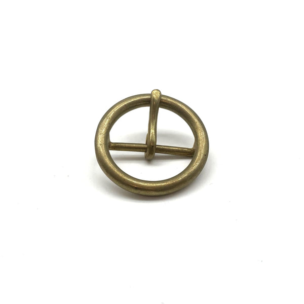 Round Bronze Buckle 34mm Classic Belts Circle Design Women Belt Buckles - Belt Buckles Brass