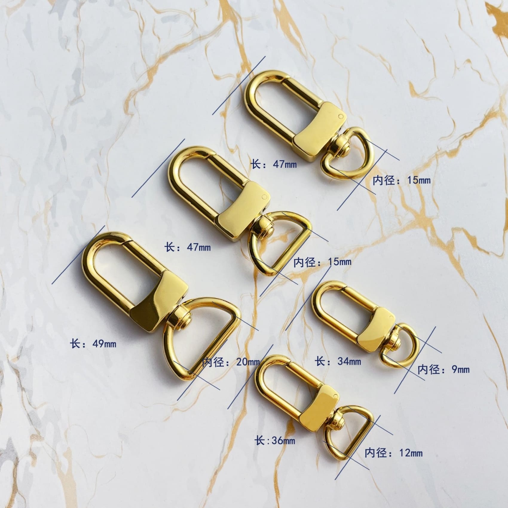 Luxury Handbag Chain Snap Clasp | Stainless Bag Buckle | Gold