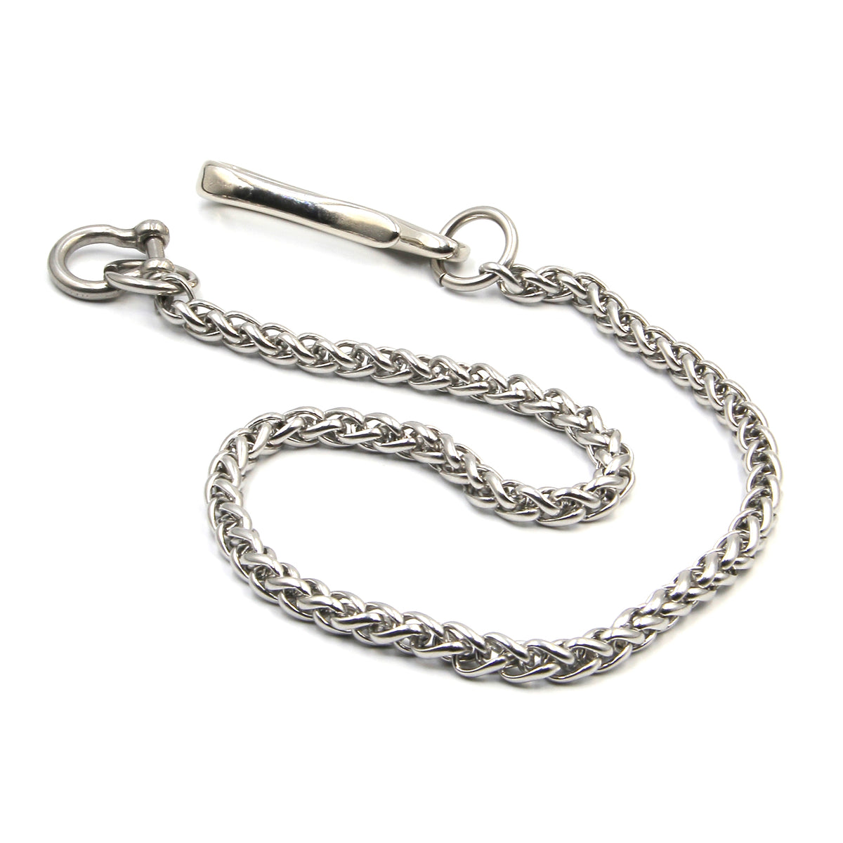 Metal Field Stainless Wheat Chain Wallet Leather Belt Key Holder Keychain Stainless Steel Purse Chain Men's Gifts 30
