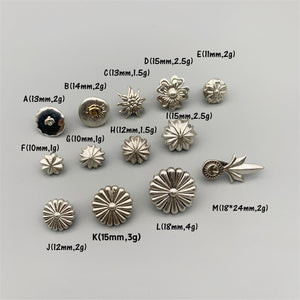 925 Sterling Silver Concho Screw Back Rivets Leather Crafting Hardwares