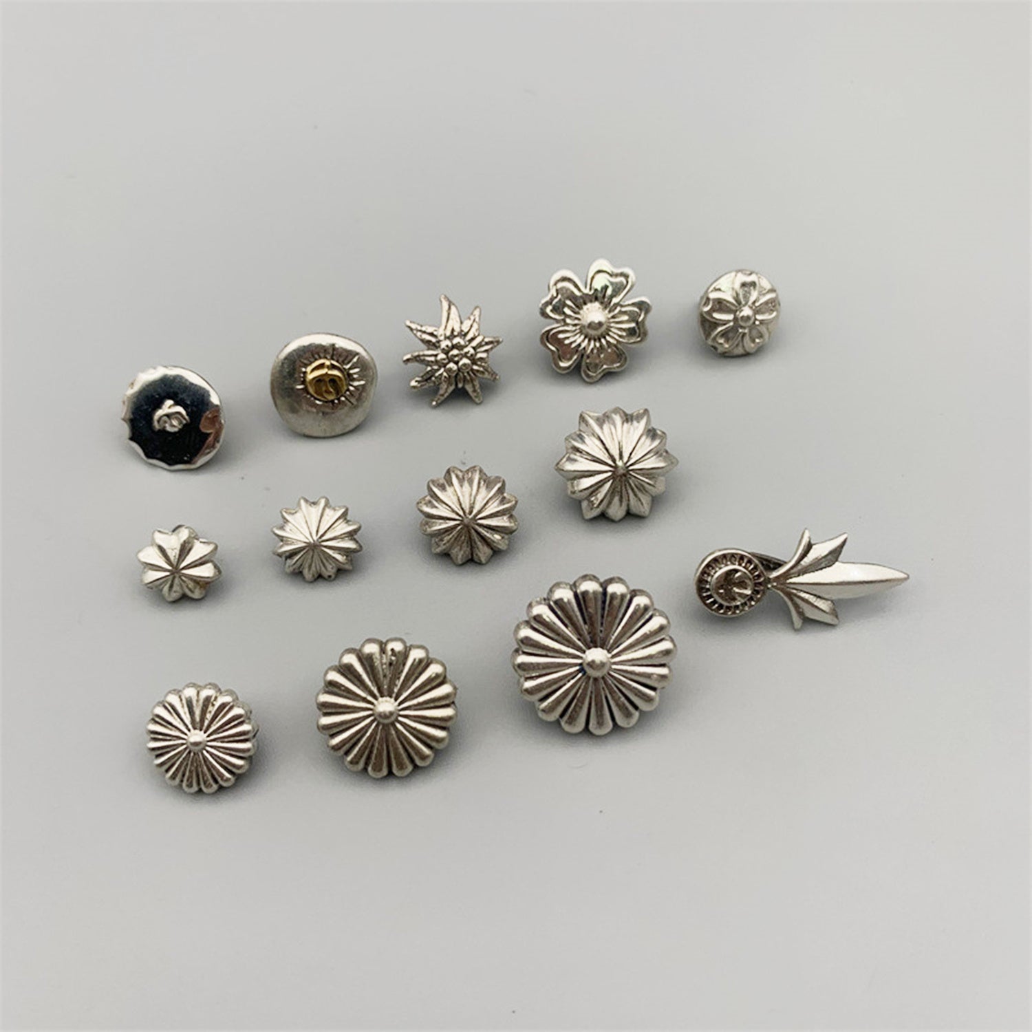 925 Sterling Silver Concho Screw Back Rivets Leather Crafting Hardwares 
