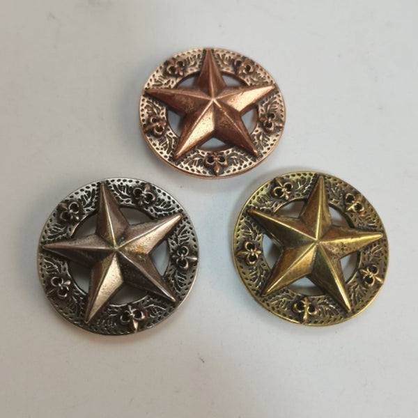 Texas Star&Concho Leather Decor Screw Rivets Bag Making Hardwares Craft Accessories
