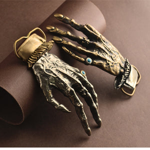 Ghost Skeleton Hand Copper Belt Buckle