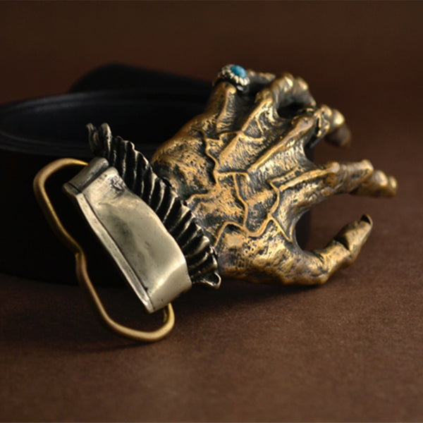 Ghost Skeleton Hand Copper Belt Buckle