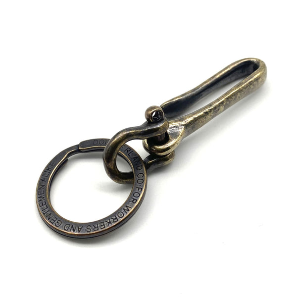 Vintage Brass Key Chain Fish Hook Holder Key Manager with Shackle&Keyring