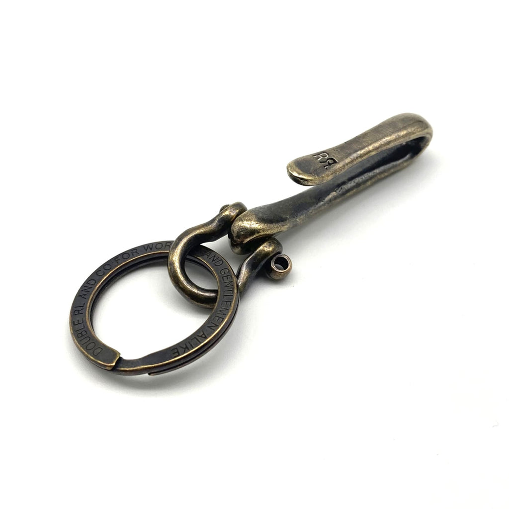 Metal Field Shop Vintage Brass Key Chain Fish Hook Holder Key Manager with Shackle&Keyring 10pcs