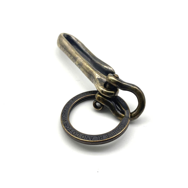 Vintage Brass Key Chain Fish Hook Holder Key Manager with Shackle&Keyring