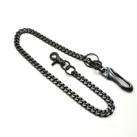 Dark Bronze Purse Chain,Brass Chain Oxidized,Fish Hook,Snap Clasp Assembled Biker Wallet Chain