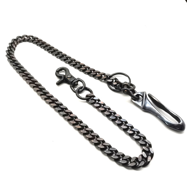 Dark Bronze Purse Chain,Brass Chain Oxidized,Fish Hook,Snap Clasp Assembled Biker Wallet Chain