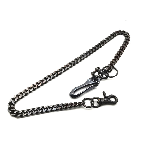 Dark Bronze Purse Chain,Brass Chain Oxidized,Fish Hook,Snap Clasp Assembled Biker Wallet Chain
