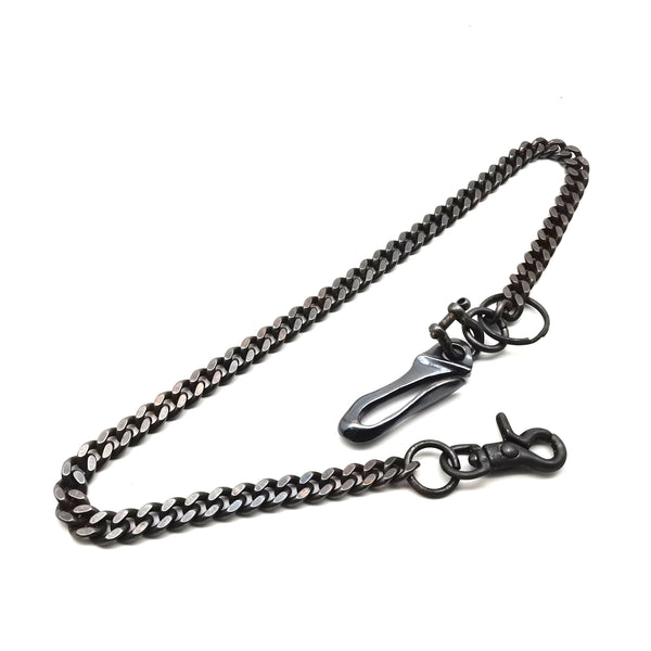 Dark Bronze Purse Chain,Brass Chain Oxidized,Fish Hook,Snap Clasp Assembled Biker Wallet Chain