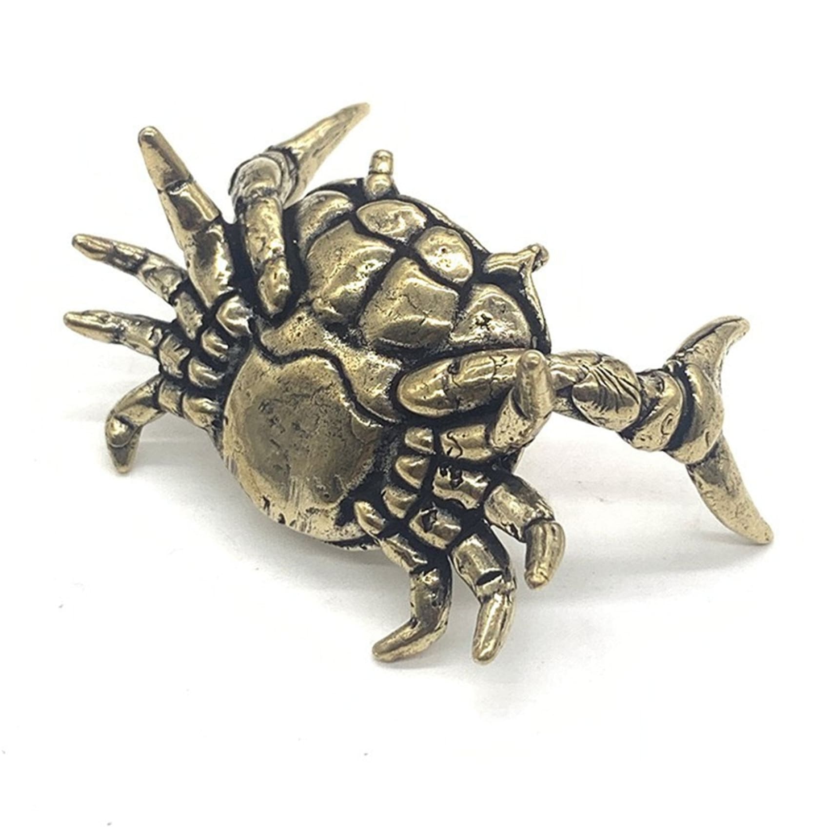 Weightlifting Crab Figurine,Tabletop Decoration Ornament,House Improvement Decor Statue,Kid Gifts - Brass Ornament