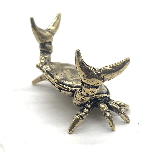 Weightlifting Crab Figurine,Tabletop Decoration Ornament,House Improvement Decor Statue,Kid Gifts - Brass Ornament