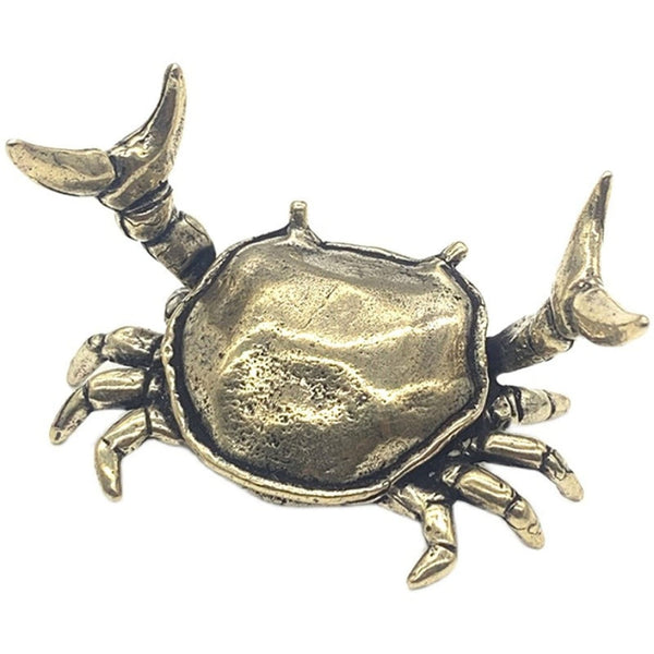 Weightlifting Crab Figurine,Tabletop Decoration Ornament,House Improvement Decor Statue,Kid Gifts - Brass Ornament