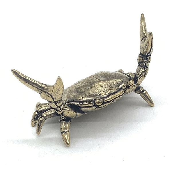 Weightlifting Crab Figurine,Tabletop Decoration Ornament,House Improvement Decor Statue,Kid Gifts - Brass Ornament