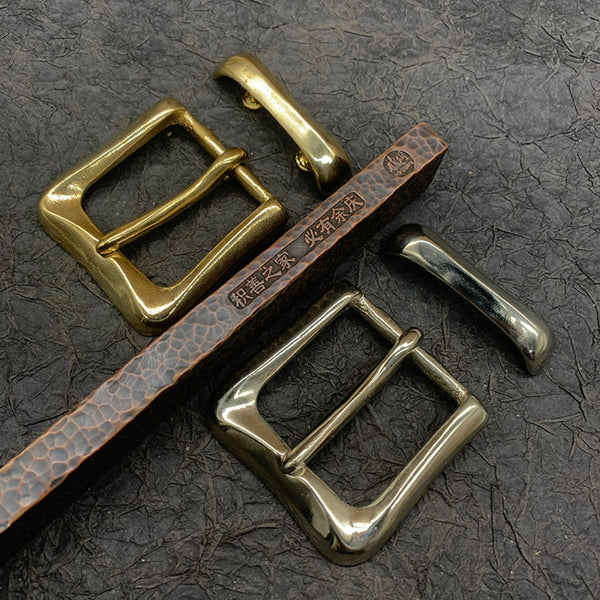 34mm Retro Buckle Set Leather Belt Buckle Leather Craft Accessorie - Belt Buckles Brass