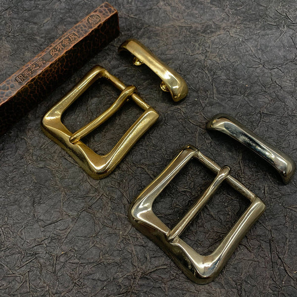 34mm Retro Buckle Set Leather Belt Buckle Leather Craft Accessorie - Belt Buckles Brass