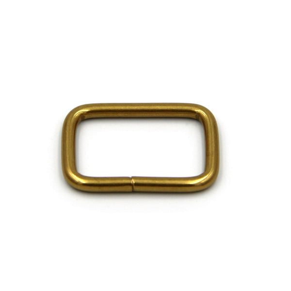 43mm Brass Rectangular Loop Leather Bag Rings Strap Slider Buckle - Hook and Loop Fasteners