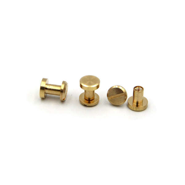 8x4x5mm Brass Screw Chicago Rivets Leather Fastener Screws - Gold / 1pcs - Screw Rivets