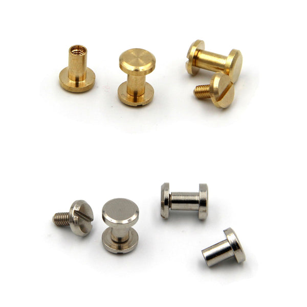 8x4x7mm Leather Fastener Screw Rivets Brass Screw Button Post - Screw Rivets