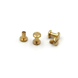 8x4x7mm Leather Fastener Screw Rivets Brass Screw Button Post - Brass / 1pcs - Screw Rivets