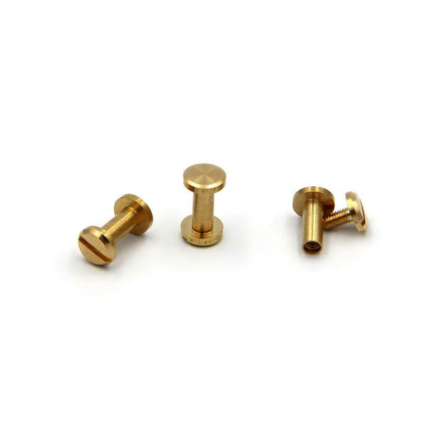 8x4x9mm Leather Fastener Screw Rivets Brass Screw Button Post - Gold / 1pcs - Handbags Wallets & Cases