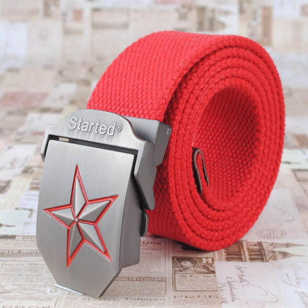 Automatic Buckle Belt - Red Star Big stars Soviet Style Quality - Metal Field