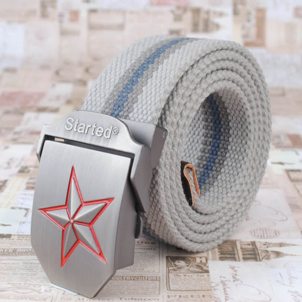 Automatic Buckle Belt - Red Star Big stars Soviet Style Quality - Metal Field