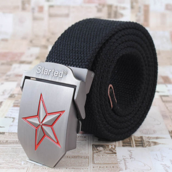 Automatic Buckle Belt - Red Star Big stars Soviet Style Quality - Metal Field
